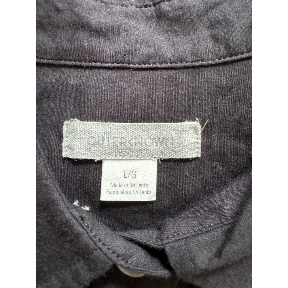 Outerknown Black Button Down Shirt Womens Silk Cotton Minimalist Basics Large - Picture 2 of 6